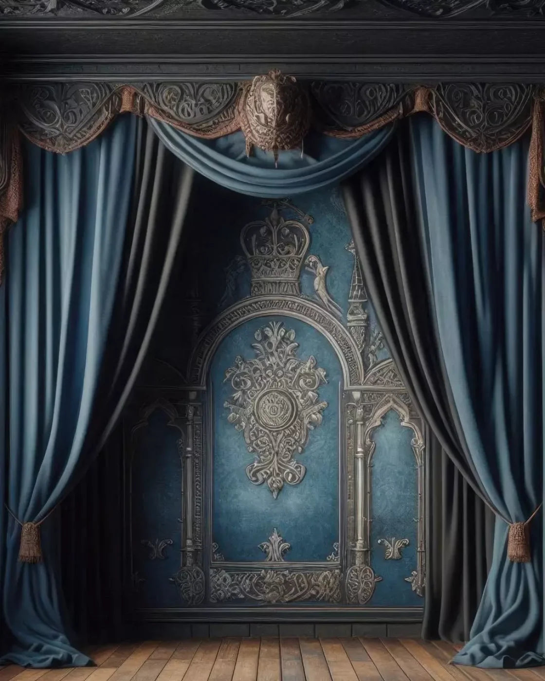 Regal Blue Bedroom 2 8’X10’ Fleece (96 X 120 Inch) Backdrop