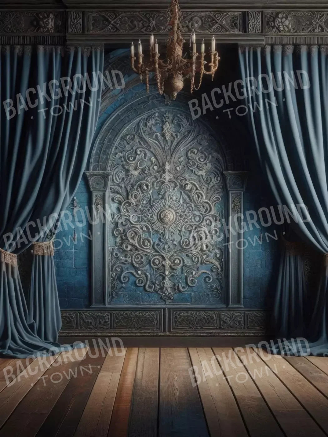 Regal Blue Bedroom 5’X6’8 Fleece (60 X 80 Inch) Backdrop