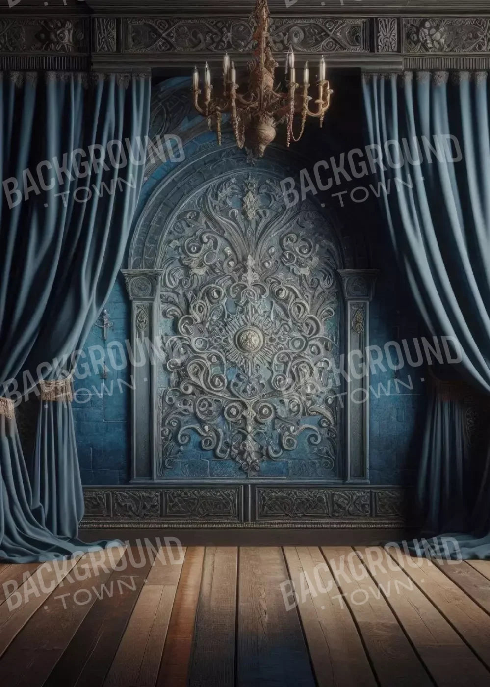 Regal Blue Bedroom 5’X7’ Ultracloth (60 X 84 Inch) Backdrop