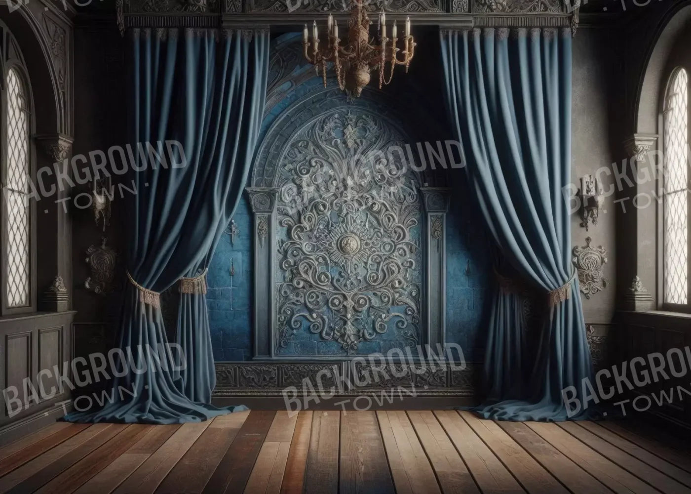 Regal Blue Bedroom 7’X5’ Ultracloth (84 X 60 Inch) Backdrop