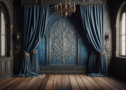 Regal Blue Bedroom 7’X5’ Ultracloth (84 X 60 Inch) Backdrop