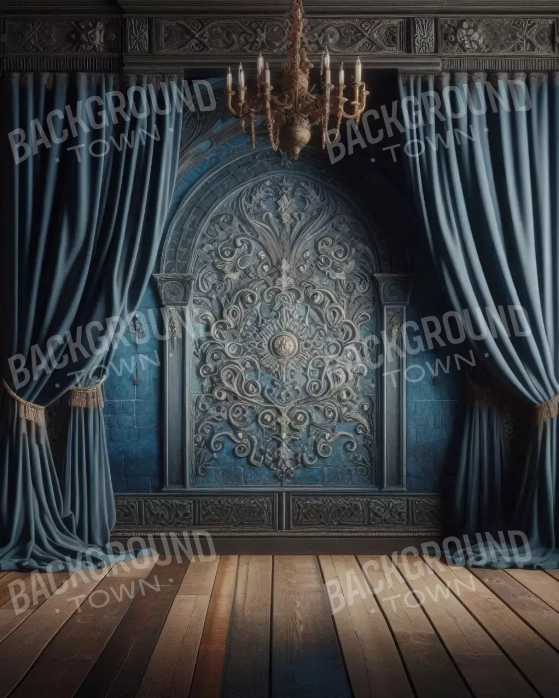 Regal Blue Bedroom 8’X10’ Fleece (96 X 120 Inch) Backdrop