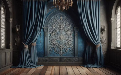 Regal Blue Bedroom 8’X5’ Ultracloth (96 X 60 Inch) Backdrop