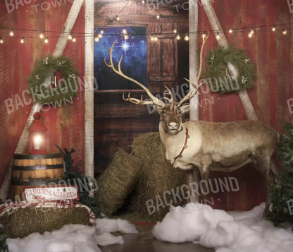 Reindeer Barn 12X10 Ultracloth ( 144 X 120 Inch ) Backdrop