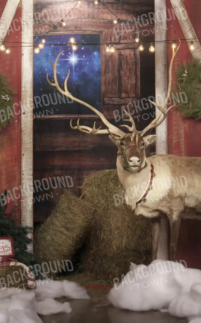 Reindeer Barn 9X14 Ultracloth ( 108 X 168 Inch ) Backdrop