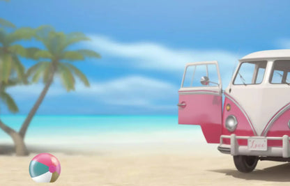 Retro Beach 12X8 Ultracloth ( 144 X 96 Inch ) Backdrop