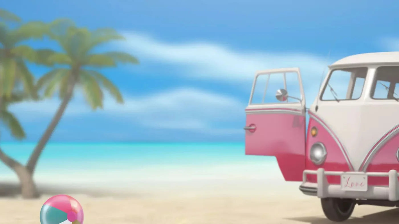 Retro Beach 14X8 Ultracloth ( 168 X 96 Inch ) Backdrop