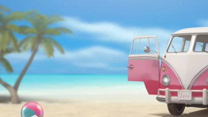 Retro Beach 14X8 Ultracloth ( 168 X 96 Inch ) Backdrop