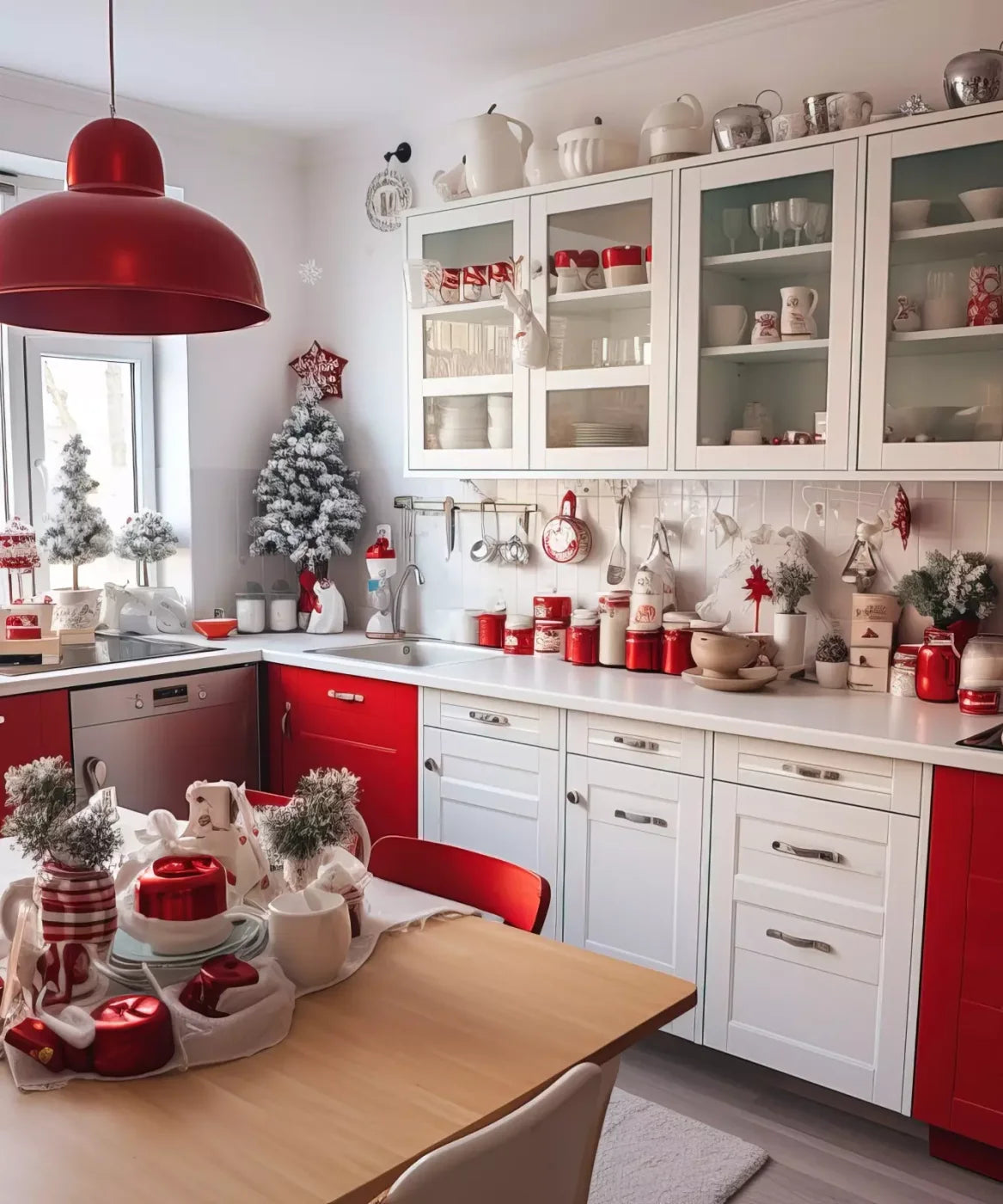Retro Christmas Kitchen 10’X12’ Ultracloth (120 X 144 Inch) Backdrop