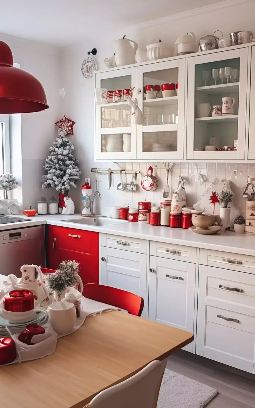 Retro Christmas Kitchen 5’X8’ Ultracloth (60 X 96 Inch) Backdrop