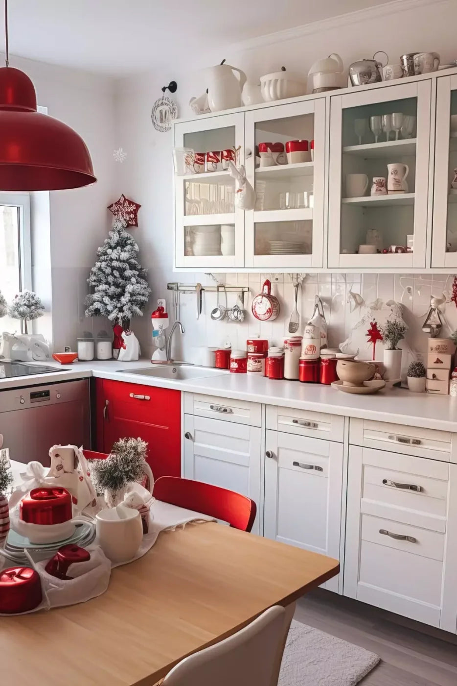 Retro Christmas Kitchen 8’X12’ Ultracloth (96 X 144 Inch) Backdrop
