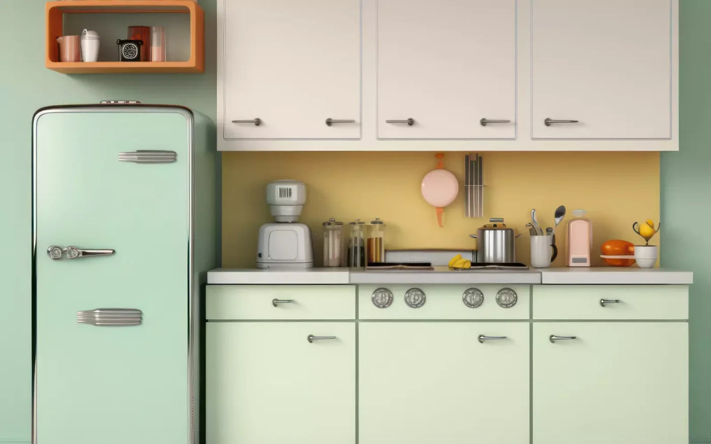 Retro Kitchen 14X9 Ultracloth ( 168 X 108 Inch ) Backdrop