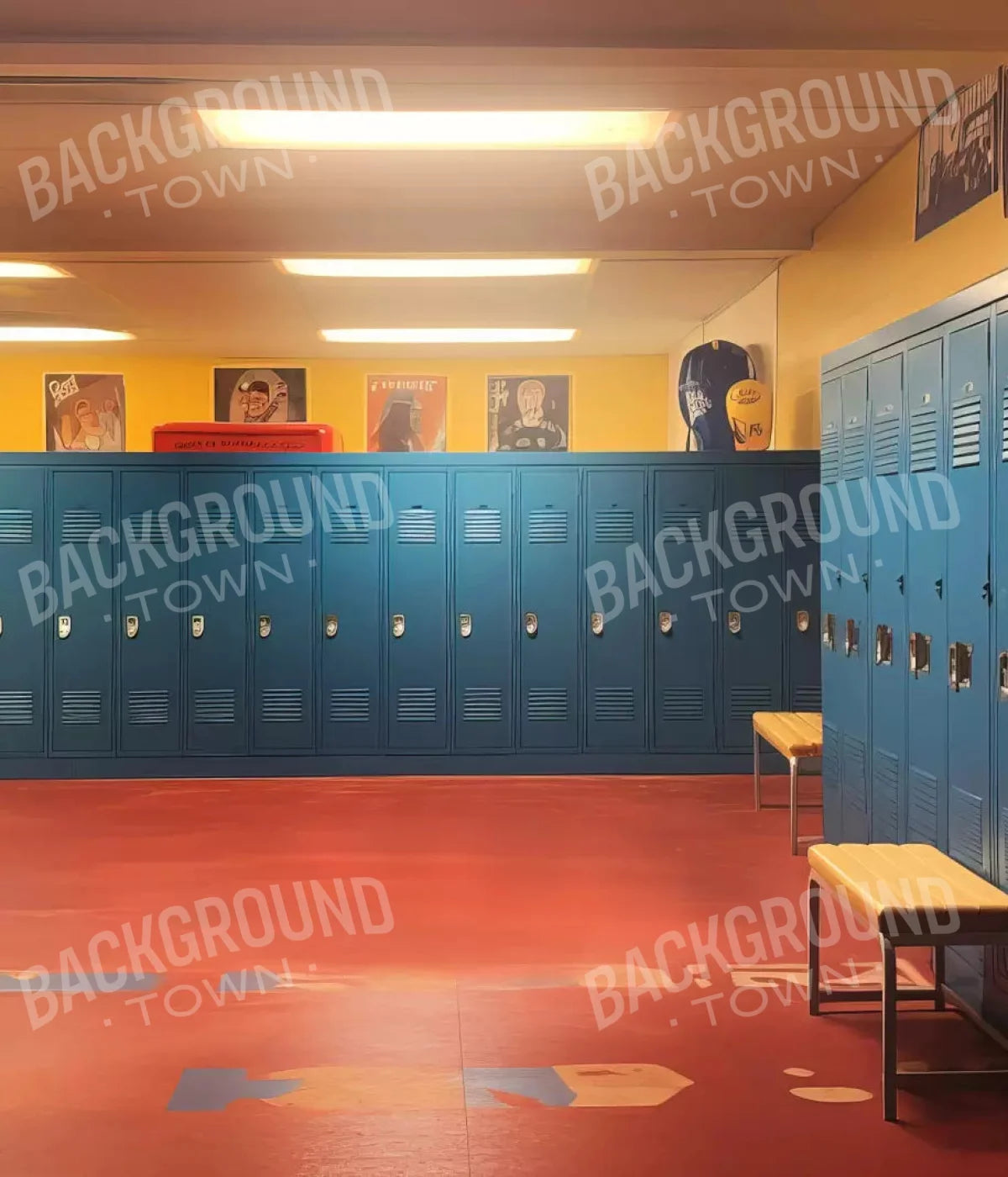 Sports Locker Room 10X12 Ultracloth ( 120 X 144 Inch ) Backdrop