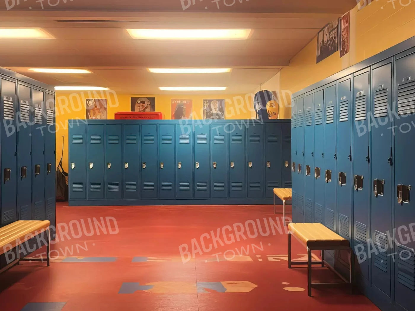 Sports Locker Room 10X8 Fleece ( 120 X 96 Inch ) Backdrop