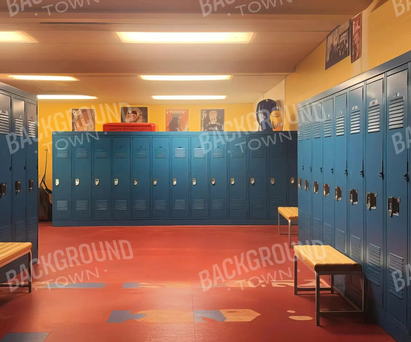 Sports Locker Room 5X42 Fleece ( 60 X 50 Inch ) Backdrop