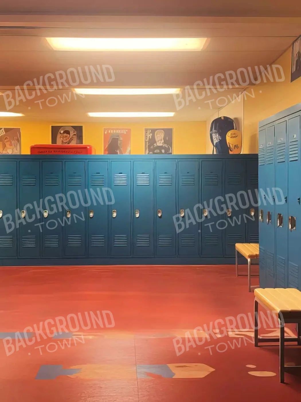 Sports Locker Room 5X68 Fleece ( 60 X 80 Inch ) Backdrop