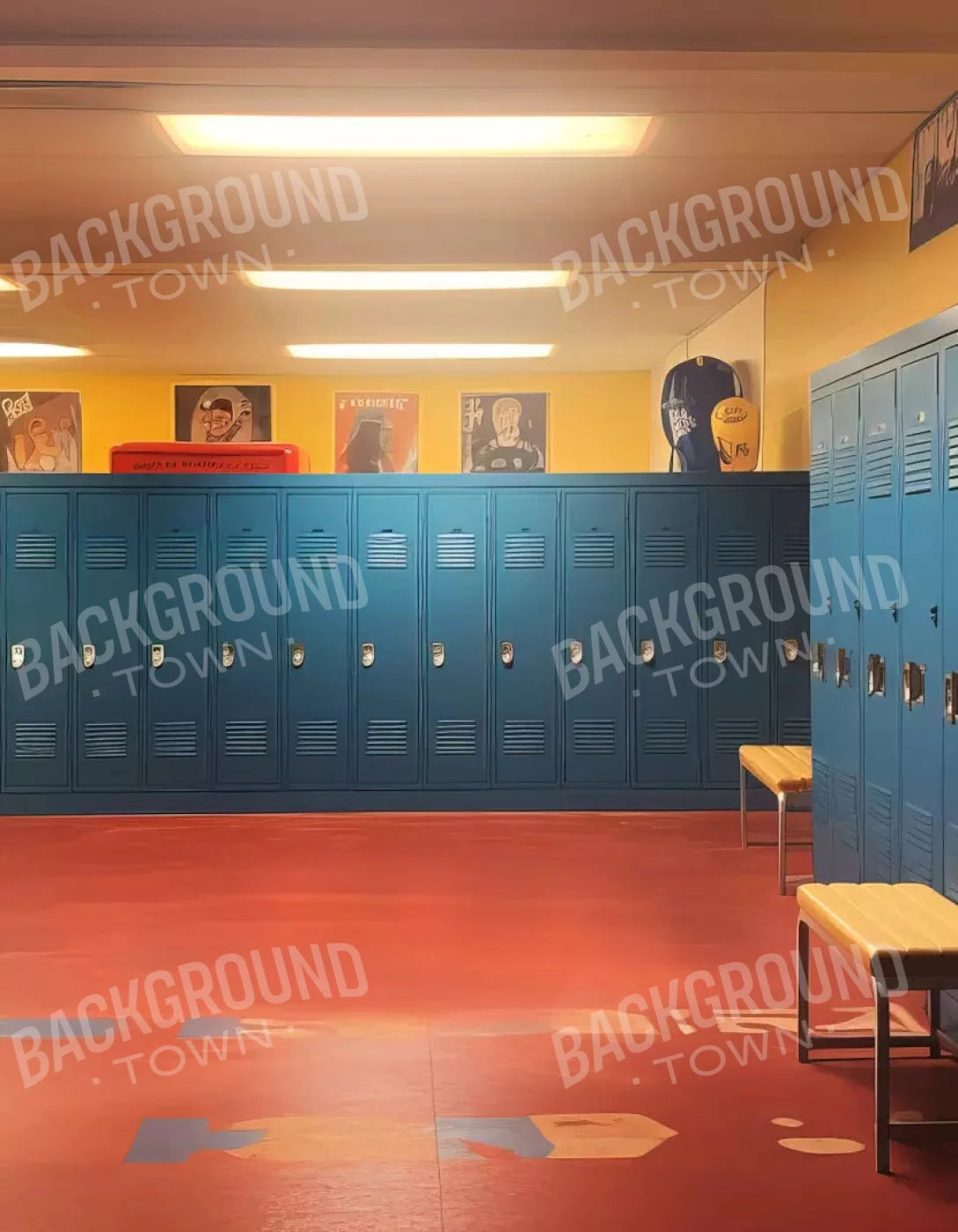 Sports Locker Room 6X8 Fleece ( 72 X 96 Inch ) Backdrop