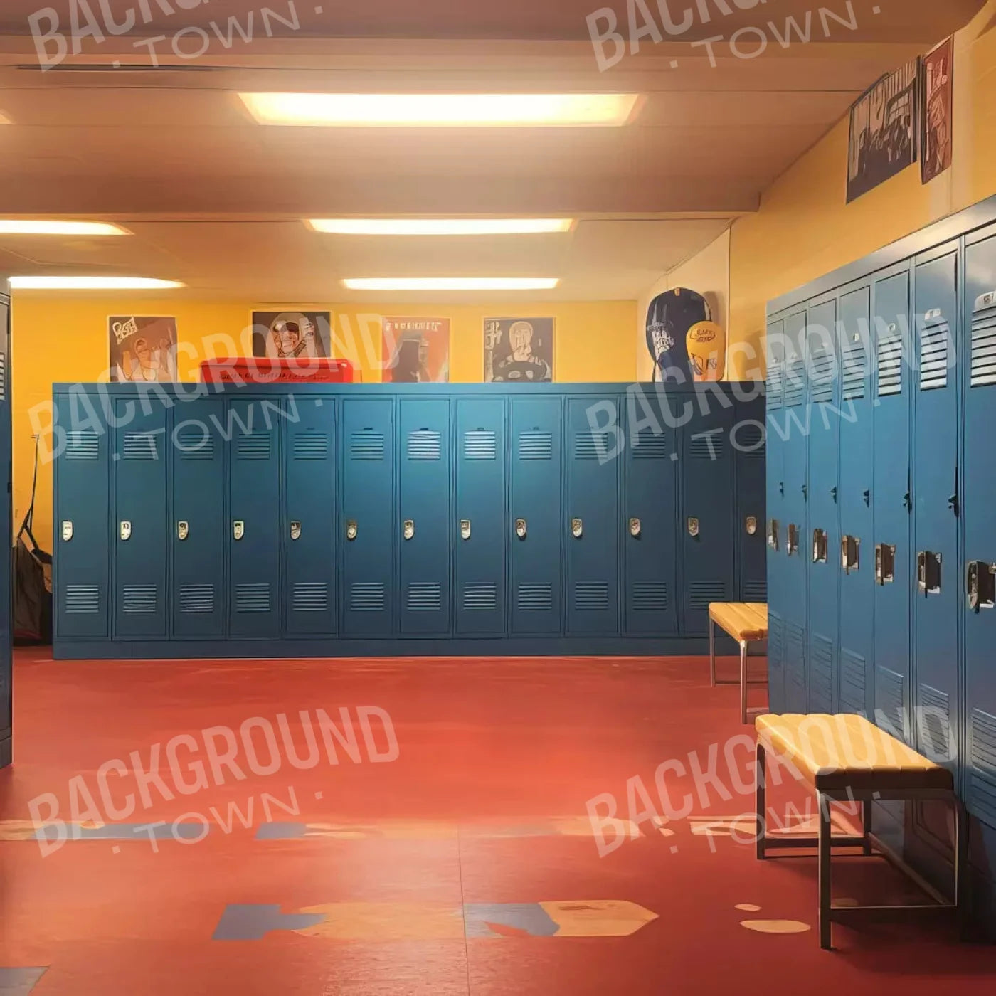 Sports Locker Room 8X8 Fleece ( 96 X Inch ) Backdrop