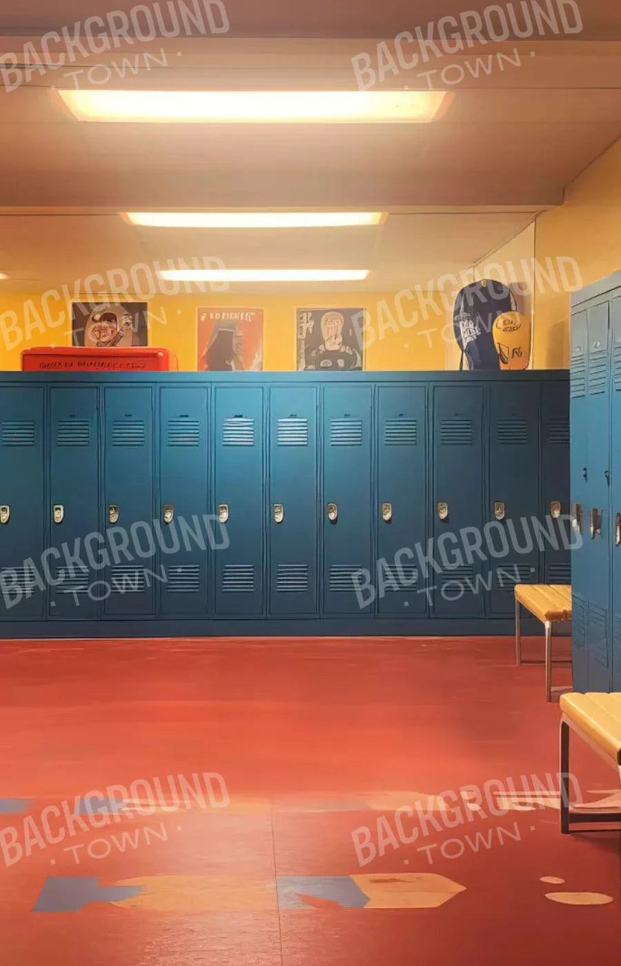 Sports Locker Room 8X12 Ultracloth ( 96 X 144 Inch ) Backdrop