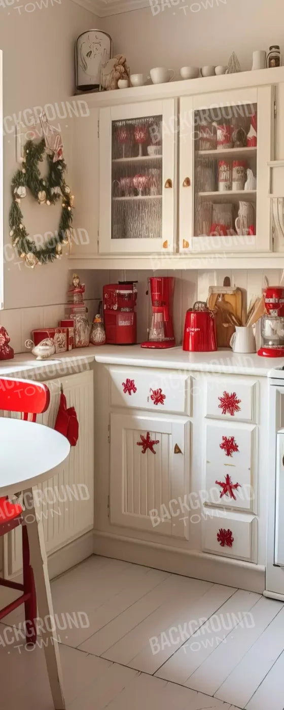 Minimal Christmas Kitchen 8’X20’ Ultracloth (96 X 240 Inch) Backdrop