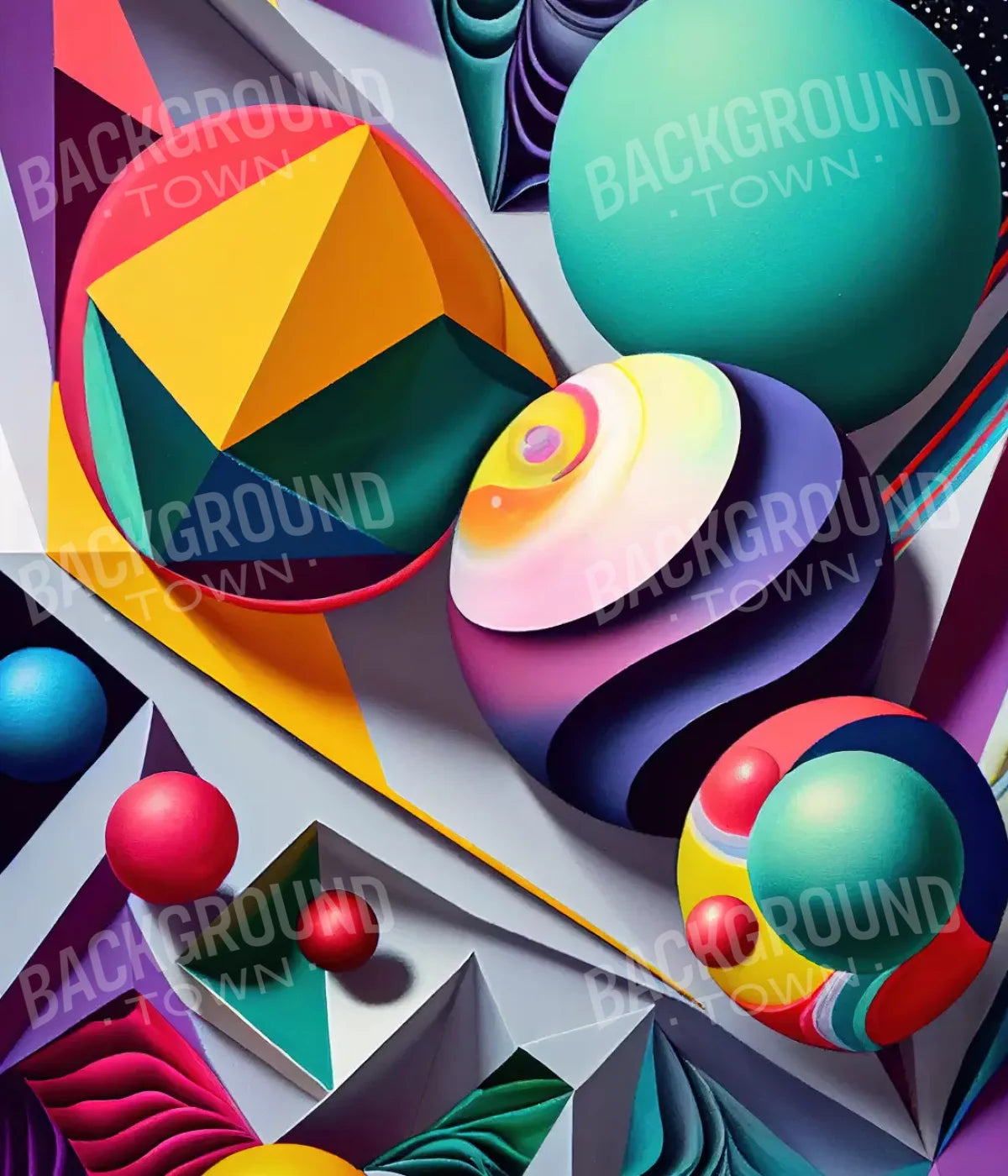 Retro Shapes L 10X12 Ultracloth ( 120 X 144 Inch ) Backdrop