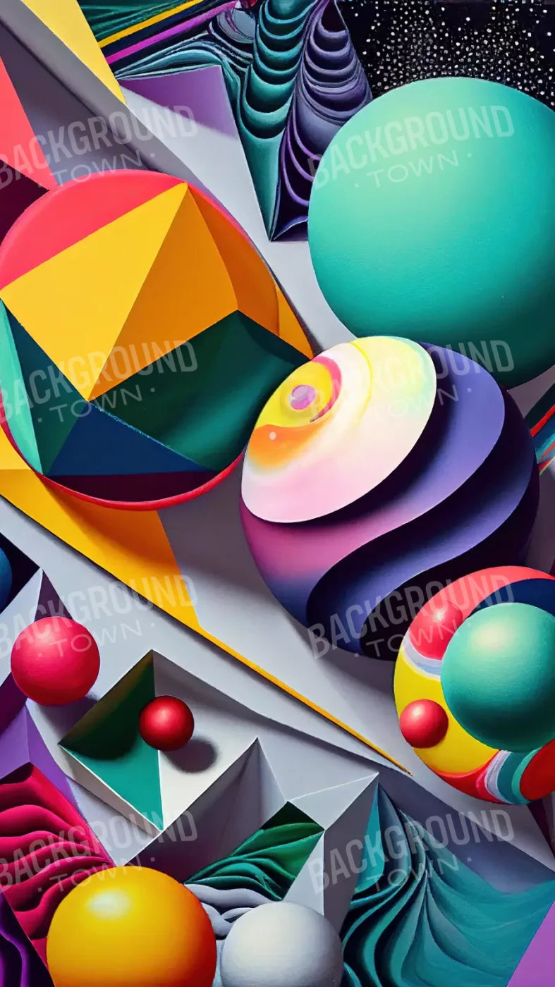 Retro Shapes L 8X14 Ultracloth ( 96 X 168 Inch ) Backdrop