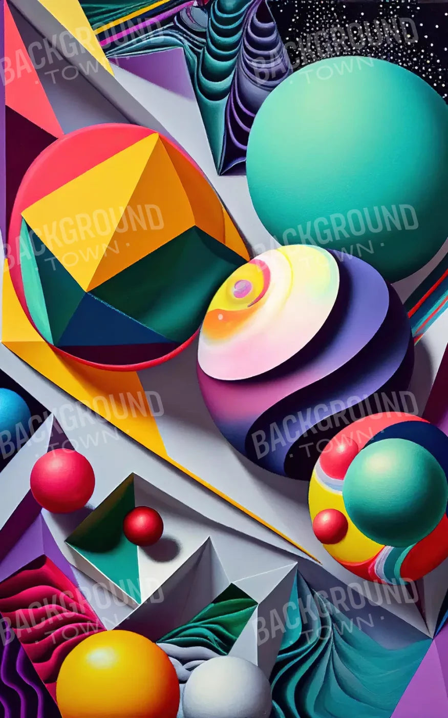 Retro Shapes L 9X14 Ultracloth ( 108 X 168 Inch ) Backdrop