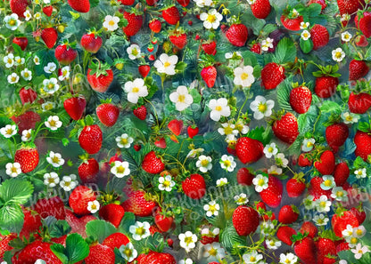 Ripe Strawberry Field 7’x5’ UltraCloth (84 x 60 inch) Backdrop