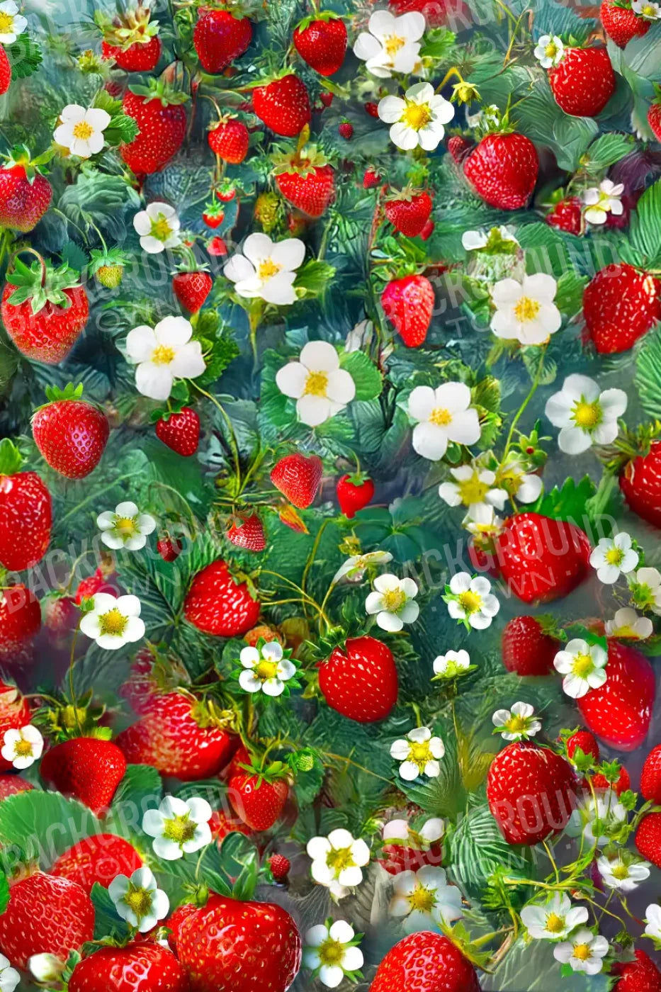 Ripe Strawberry Field 8’x12’ UltraCloth (96 x 144 inch) Backdrop