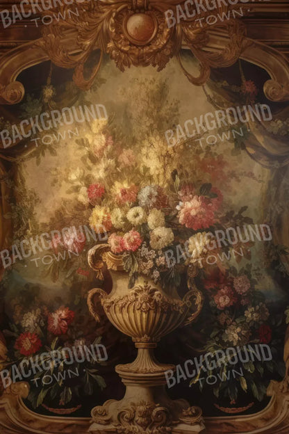 Rococo Aged Floral Wall 5X8 Ultracloth ( 60 X 96 Inch ) Backdrop