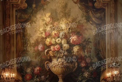 Rococo Aged Floral Wall 8X5 Ultracloth ( 96 X 60 Inch ) Backdrop