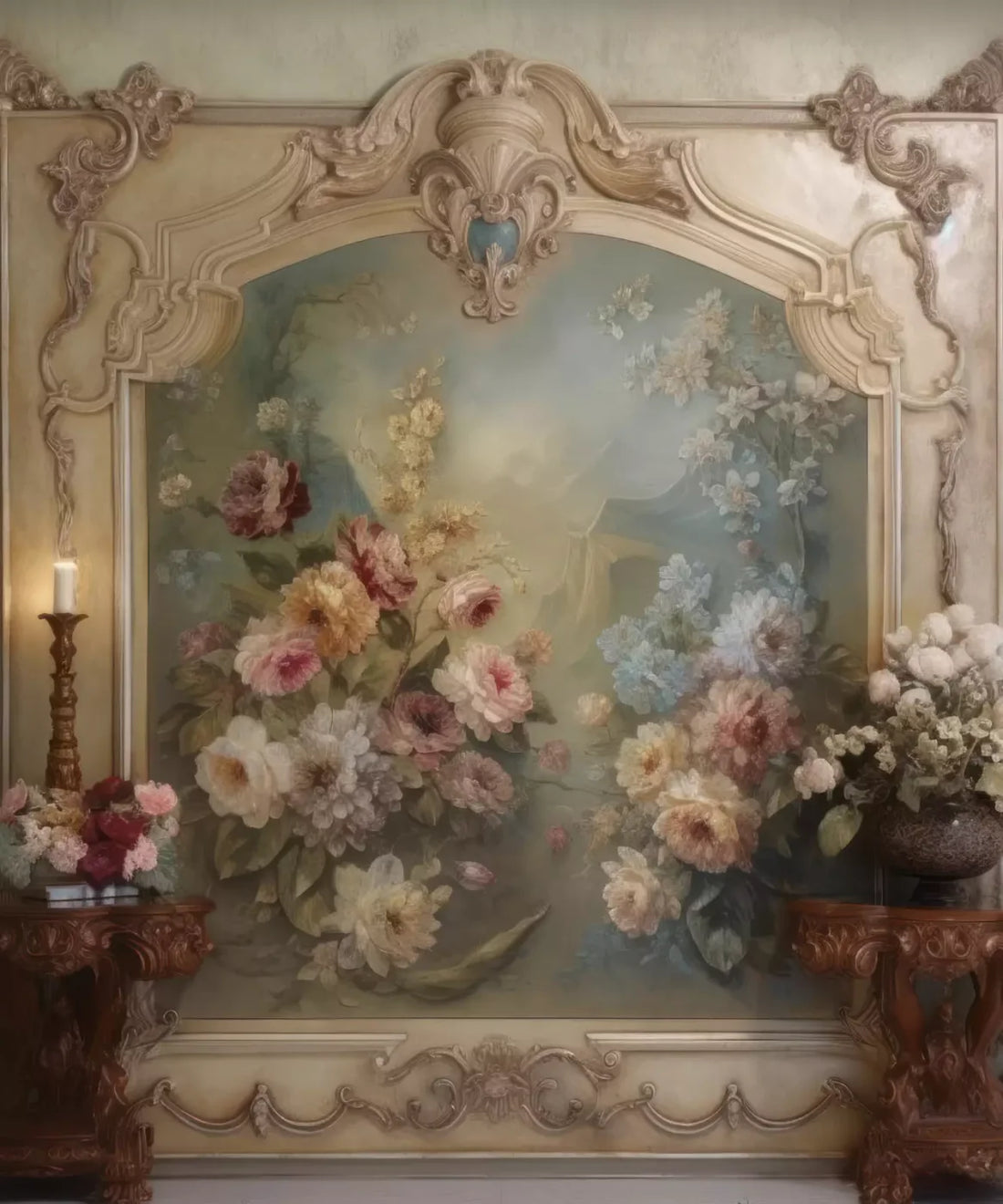 [flowers] [vintage[ [painting] Backdrop for Photography