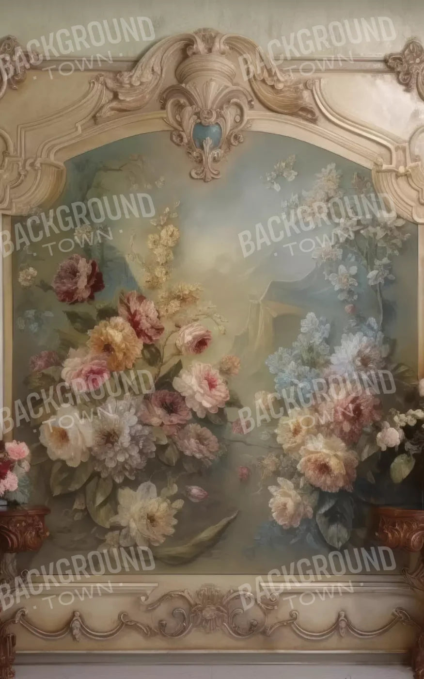 Rococo Beige Floral Wall 9X14 Ultracloth ( 108 X 168 Inch ) Backdrop
