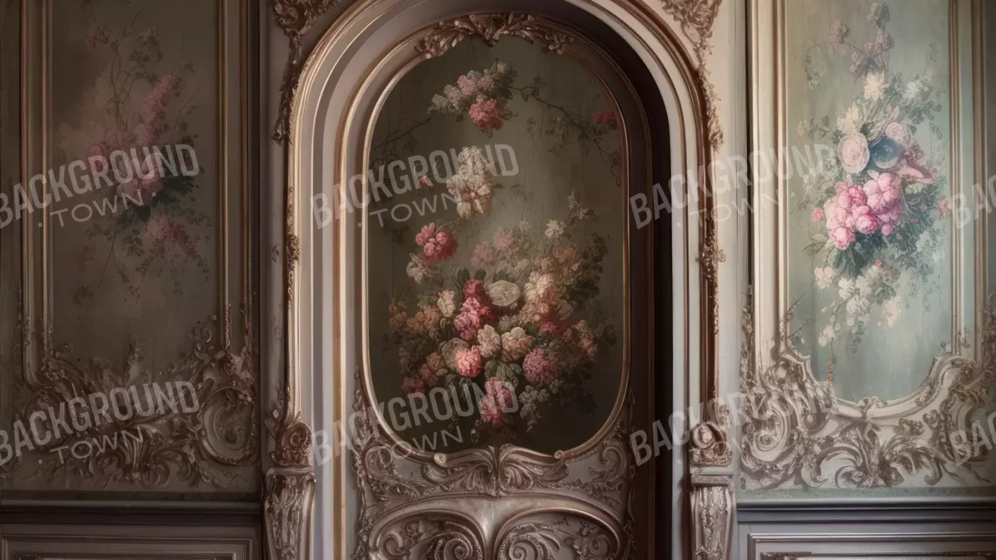 Rococo Blush Floral Wall 14X8 Ultracloth ( 168 X 96 Inch ) Backdrop