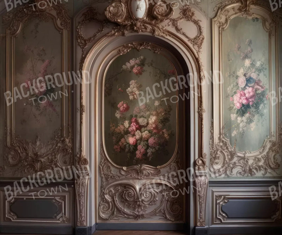 Rococo Blush Floral Wall 5X42 Fleece ( 60 X 50 Inch ) Backdrop