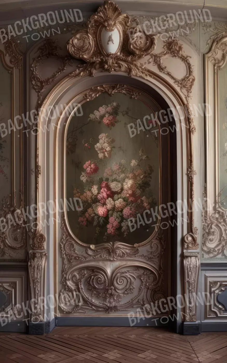 Rococo Blush Floral Wall 9X14 Ultracloth ( 108 X 168 Inch ) Backdrop