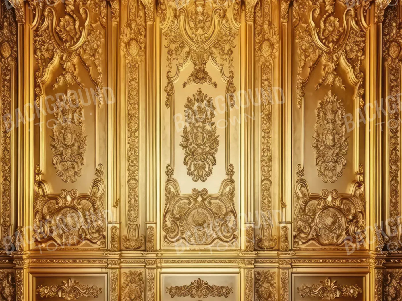 Rococo Gold Wall 10X8 Fleece ( 120 X 96 Inch ) Backdrop