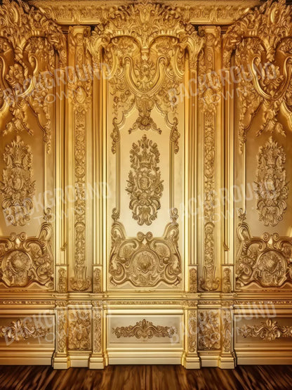 Rococo Gold Wall 5X68 Fleece ( 60 X 80 Inch ) Backdrop