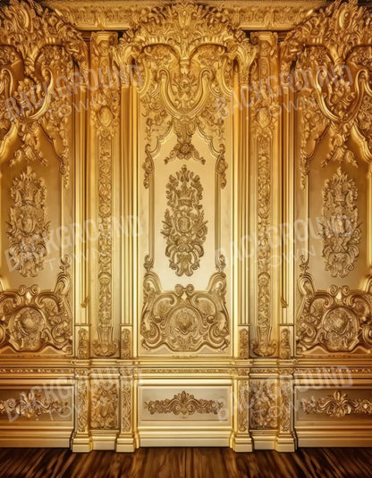 Rococo Gold Wall 6X8 Fleece ( 72 X 96 Inch ) Backdrop