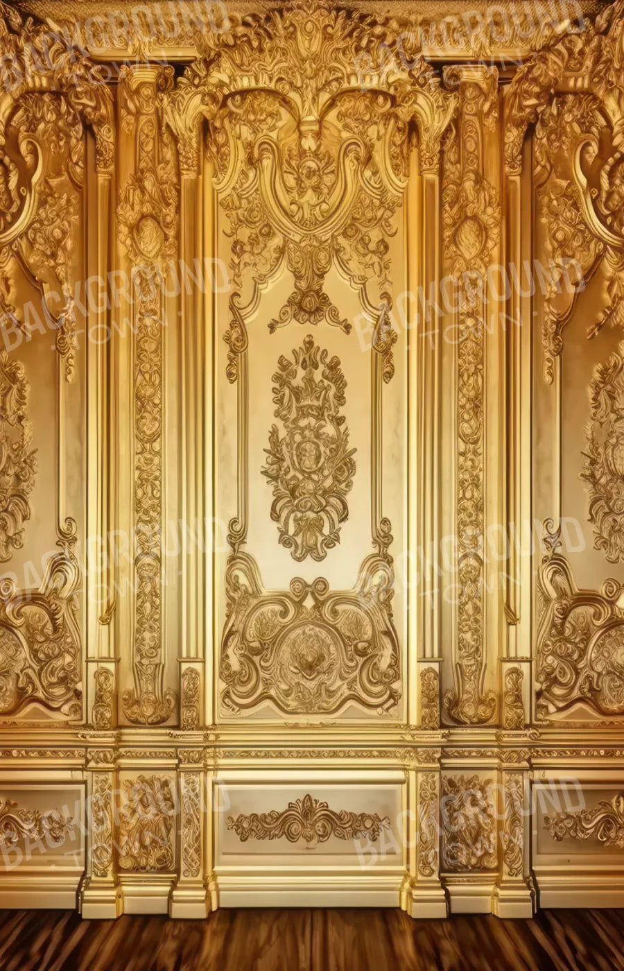 Rococo Gold Wall 8X12 Ultracloth ( 96 X 144 Inch ) Backdrop