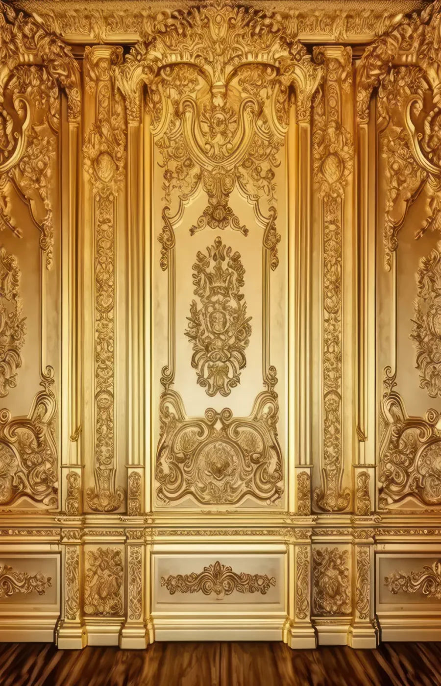 Rococo Gold Wall 8X12 Ultracloth ( 96 X 144 Inch ) Backdrop