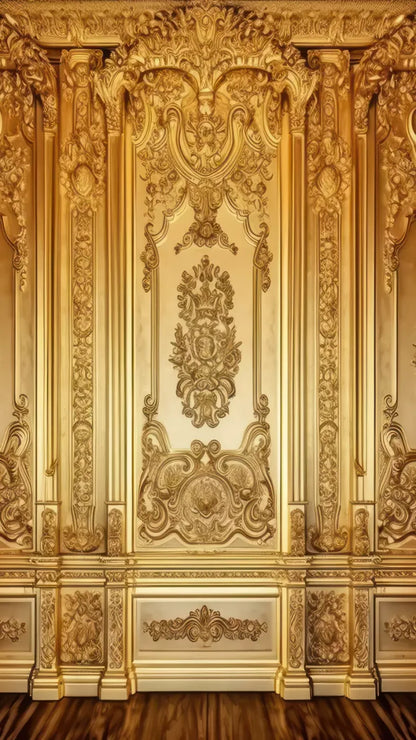 Rococo Gold Wall 8X14 Ultracloth ( 96 X 168 Inch ) Backdrop