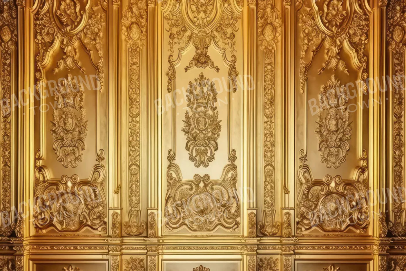 Rococo Gold Wall 8X5 Ultracloth ( 96 X 60 Inch ) Backdrop