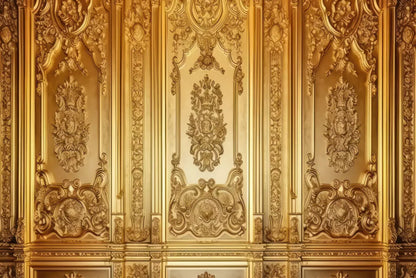 Rococo Gold Wall 8X5 Ultracloth ( 96 X 60 Inch ) Backdrop