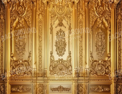 Rococo Gold Wall 8X6 Fleece ( 96 X 72 Inch ) Backdrop