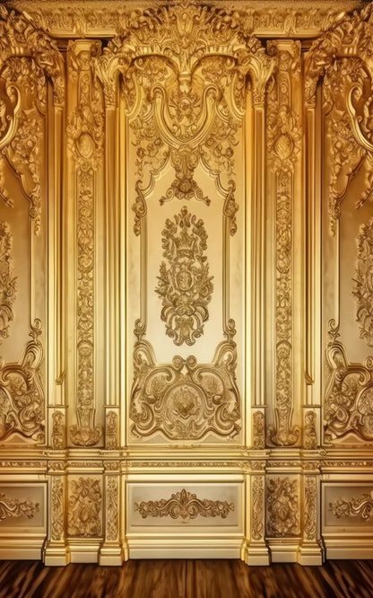 Rococo Gold Wall 9X14 Ultracloth ( 108 X 168 Inch ) Backdrop