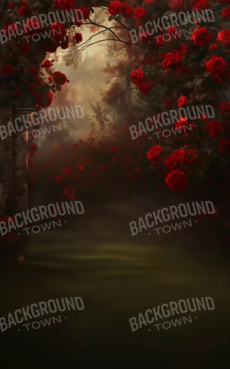 Red Rose Bush Backdrop for Photography