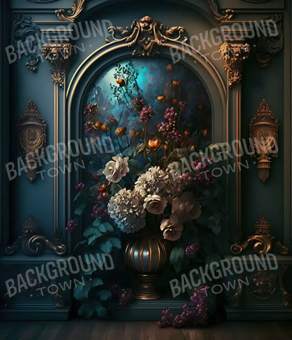Rococo Midnight Floral Wall 10X12 Ultracloth ( 120 X 144 Inch ) Backdrop