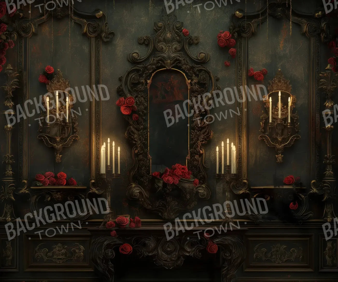 Rococo Parlor Wall 5’x4’2 Fleece (60 x 50 inch) Backdrop