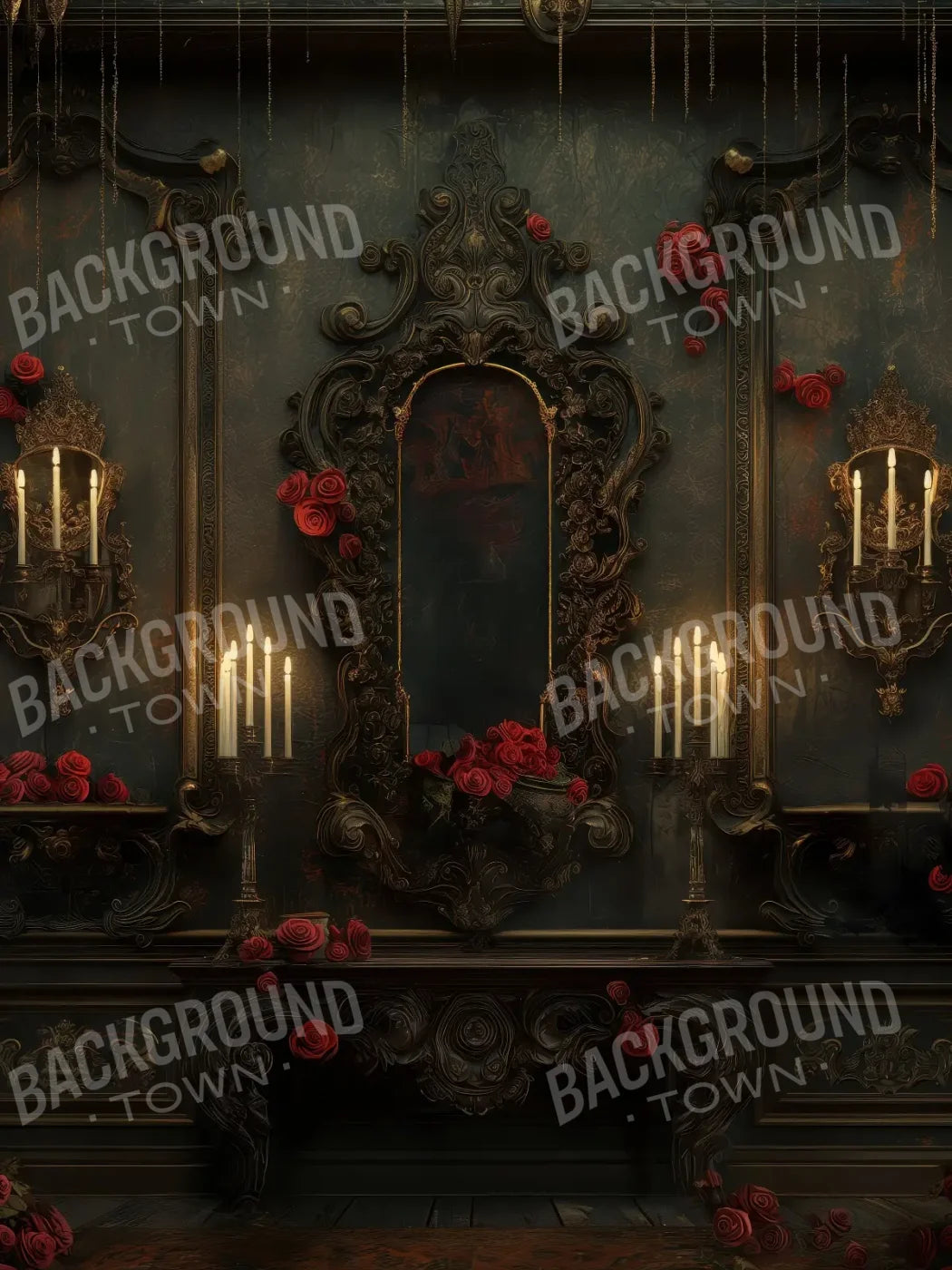 Rococo Parlor Wall 6’x8’ Fleece (72 x 96 inch) Backdrop